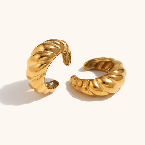 Mini Boucle d'Oreille Croissant Plaqué Or Personnalité Élégant Rétro Minimaliste Style Ins Bagues d'Oreilles