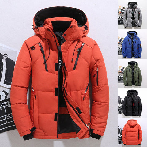 Veste à Capuche Coupe-Vent d'Extérieur Manteau de Sport Décontracté avec Poches Vêtements Chauds pour Hommes