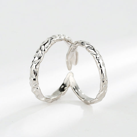 Bague de couple en argent sterling, modèle coréen pour homme et femme