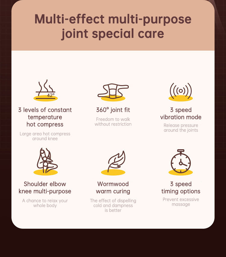 Electric heating knee massage instrument, vibration moxibustion, shoulder and elbow joint pain, hot compress knee massager for old cold legs - Fashionner