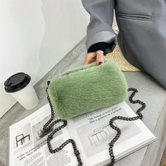 Women's Fashion Plush Chain Shoulder Bag - Fashionner