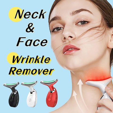 Appareil de Beauté Cou et Visage - Thérapie Photonique LED Colorée, Raffermit la Peau, Réduit le Double Menton, Anti-Rides, Masseur Liftant
