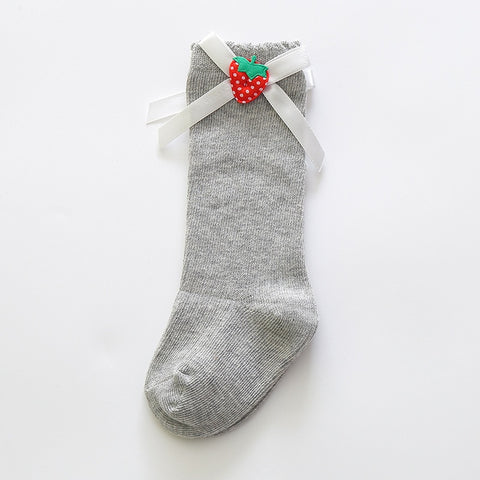 Girls' Stockings Korean Style Ins Bow Baby Princess Socks Long Tube Baby Calf Socks Spring And Autumn Children's Cotton Socks - Fashionner