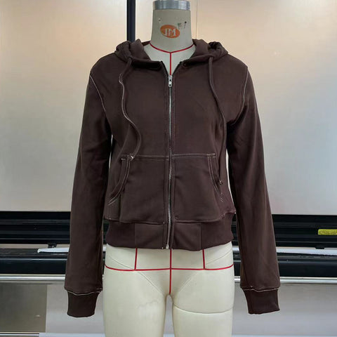 Gilet-sweat à capuche athleisure pour femme