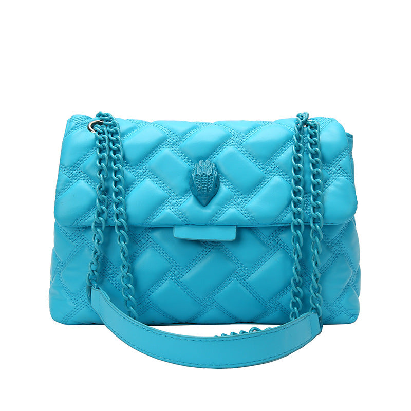 Plaid Embossed Chain Personality Shoulder Bag - Fashionner