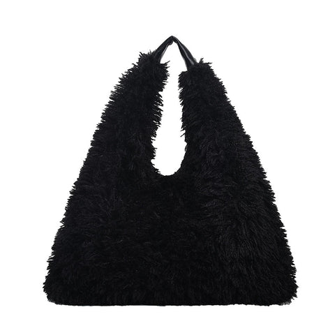 New Autumn And Ainter Plush Handbags Large-capacity Shoulder Armpit Bag Cute Fashion Luxury Designer Tote Bags For Women Trend - Fashionner