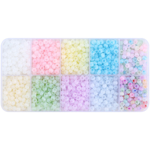 Perles de verre faites à la main avec paillettes de la même couleur