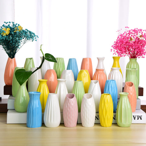 Petit vase en céramique Mini arrangement floral Hydroponique Ornements décoratifs simples