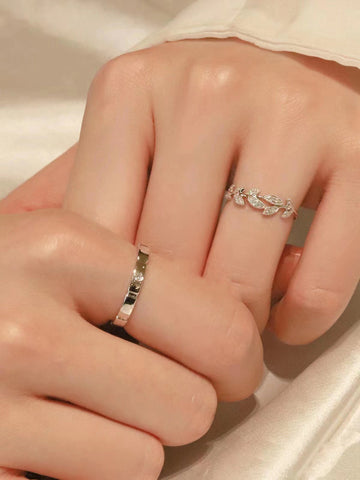 Bague de couple en argent sterling Bagues de couple Bague de mariage Cadeau de Saint-Valentin