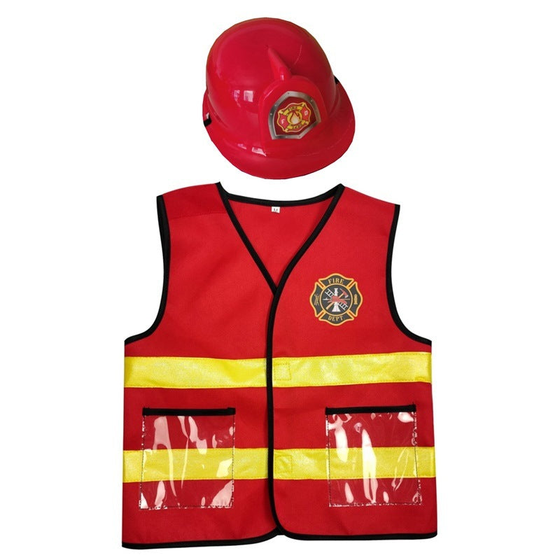 Children's Fire Fighter Vest 6-piece Set As The Light Goes Out Cosplay Clothes