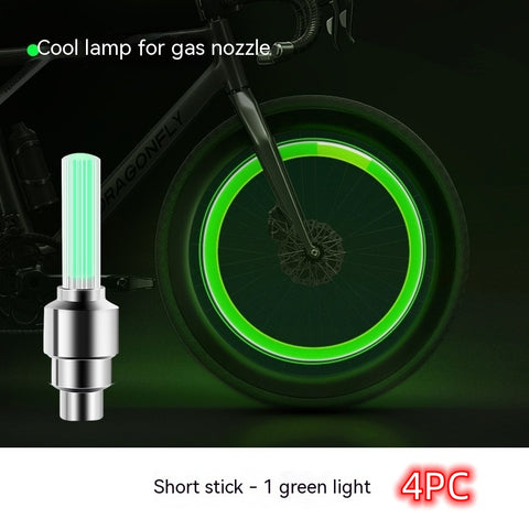 Neon Lights Tyre Wheel Valve Cap Light LED Car Tire Valve Caps Air Cover Tire Rim Valve Wheel Stem Cap Bike Light - Fashionner