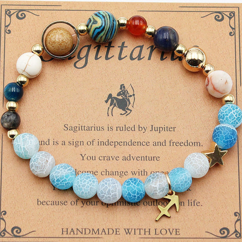 Bracelets Douze Constellations Pierres Naturelles Perles Huit Planètes