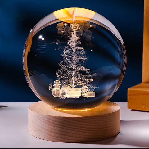 Ciel étoilé lumineux et planètes Lune Cristal de Lune Veilleuse Lampe de projection Lumière d'ambiance Cadeau créatif Nouveau cadeau insolite