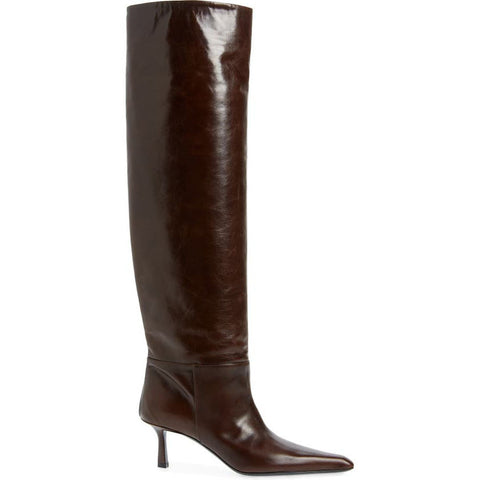 European And American Style Square Toe Cowboy Boot Women's Casual Pleated Pile Style Boots Stiletto Heel - Fashionner