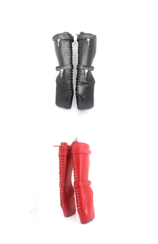 High Heel Plus Size Elastic Slim Fit Tied High Leg Boot - Fashionner