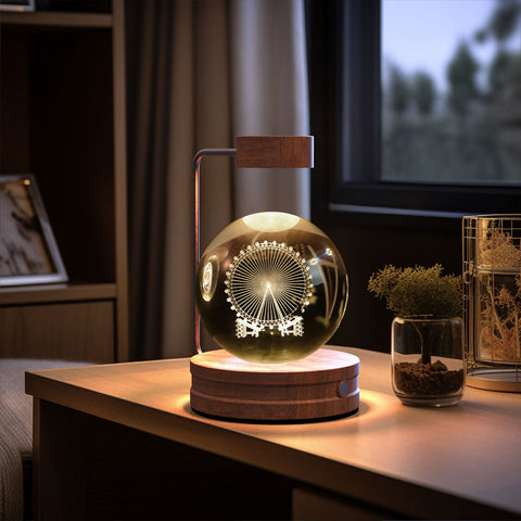 Veilleuse d'intérieur dinosaure cosmique boule de cristal, alimentée par USB, lumière chaude de chevet, cadeau d'anniversaire