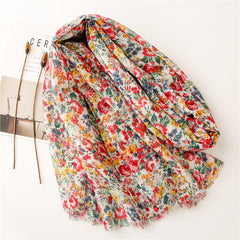Women's Long Cotton And Linen Scarf - Fashionner