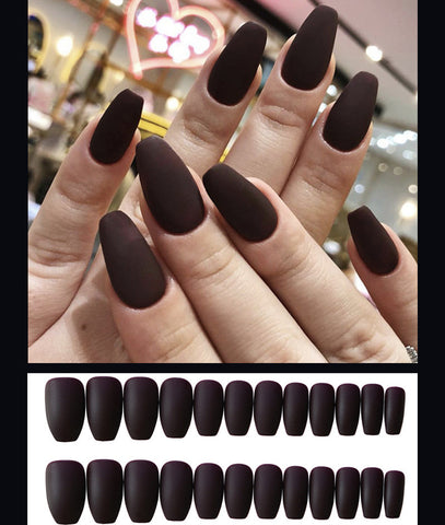 Frosted ballet fake nails - Fashionner