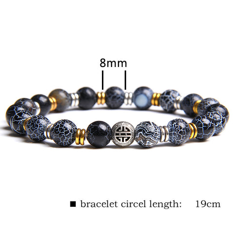 Bracelet en perles de pierre volcanique pour couple et yoga
