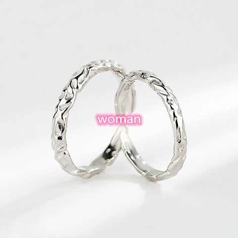 Bague de couple en argent sterling, modèle coréen pour homme et femme