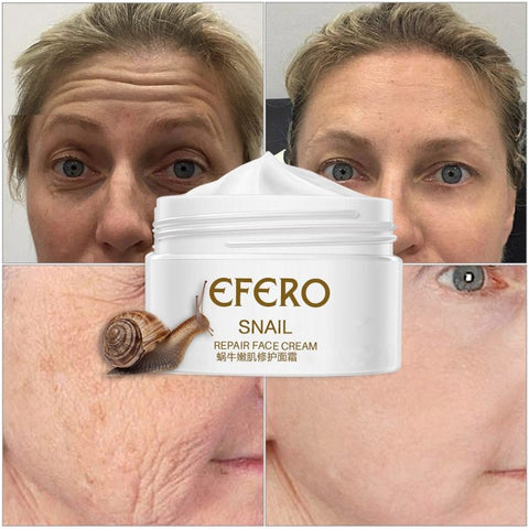 Crème Visage Rajeunissante à la Bave d'Escargot Hydratante Réducteur de Pores Éclaircissante