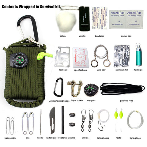 Trousse de premiers secours d'urgence extérieure 29-en-1 Trousse de secours de voyage en plein air pour l'escalade
