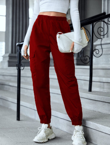 New Cargo Pants Fashion Casual Multi-pocket Elastic Waist Pencil Pants For Women - Fashionner