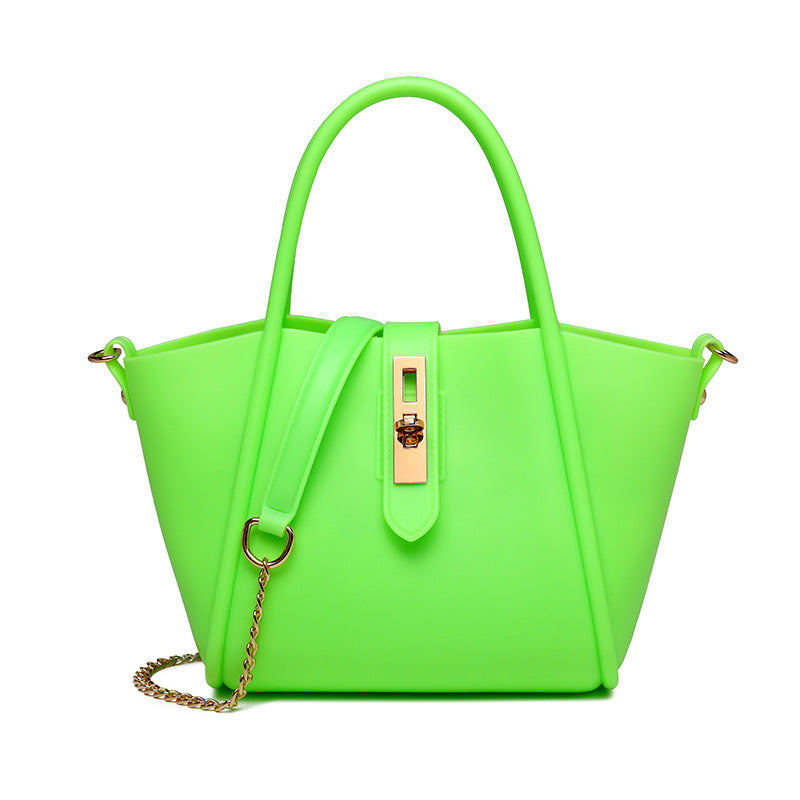 Portable Women's Leather Fashion Vegetable Basket Shoulder Messenger Bag - Fashionner