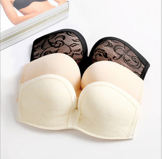 Buy Strapless Underwear Invisible Bra Gathers Anti-slip online at Fashionner.