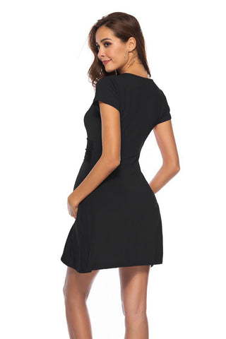Buy Deep V-neck Maternity Short Sleeve Dress online at Fashionner.