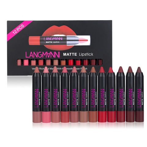 Ensemble de rouges à lèvres - Lot de 12 rouges à lèvres - Rouge à lèvres nude - Rouges à lèvres nudes