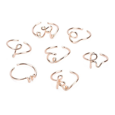 Bagues unisexe couleur or argent A-Z 26 lettres initiales pour femmes hommes Bagues de doigt créatives géométriques en alliage Bijoux en gros