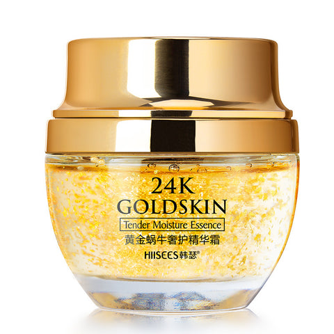 Crème Visage Or 24K Soin Peau Sèche Blanchissante Éclaircissante à la Bave d'Escargot