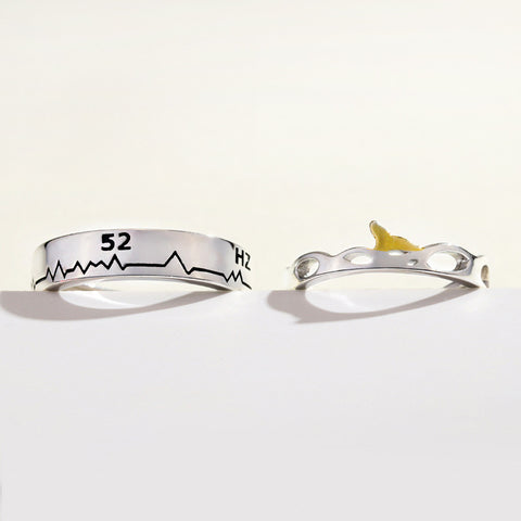 Bague en argent sterling pour couple