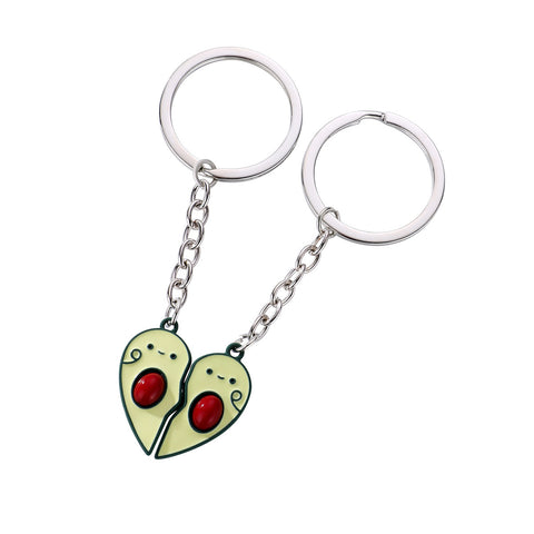 Ornements Pendentifs Mignons en Forme de Cœur pour Couple avec Boucle de Clé