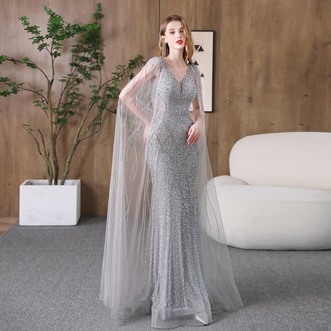 Robe de soirée sirène amincissante pour hôtesse de banquet