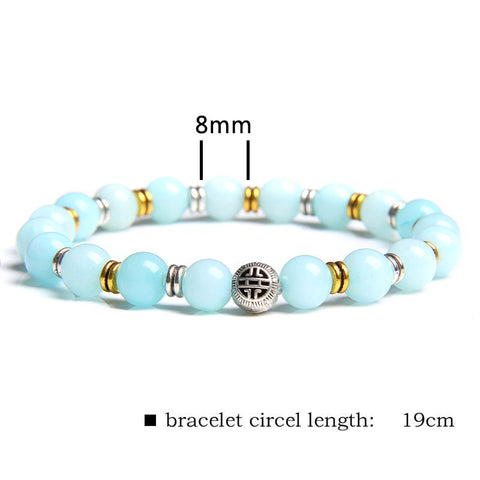 Bracelet en perles de pierre volcanique pour couple et yoga