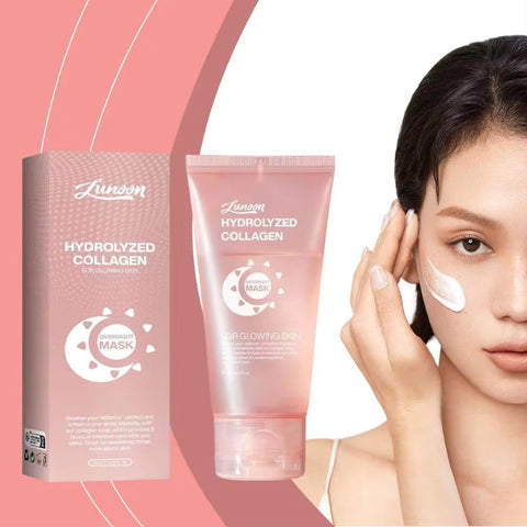 Masque de nuit visage au collagène Ingrédients naturels Raffermissant Élasticité & Hydratation Anti-rides Pour les soins de la peau