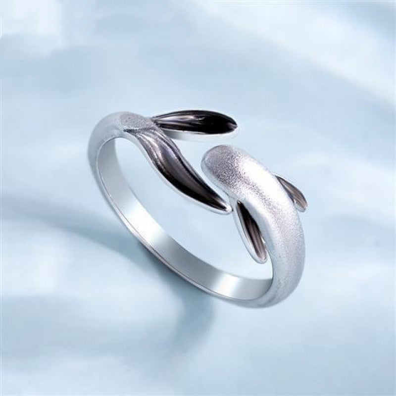 Swimming fish couple ring
