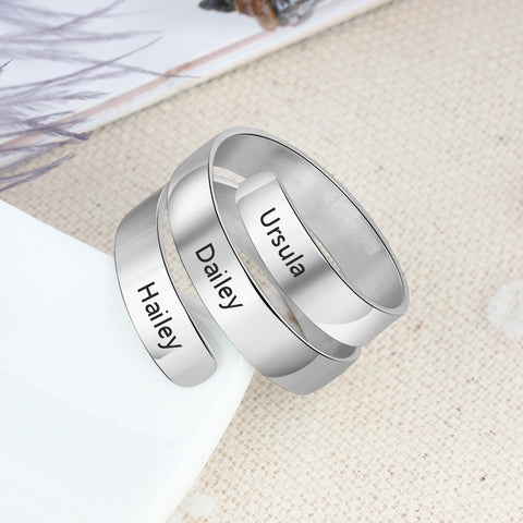 Bijoux de couple en acier inoxydable avec bague ajustable
