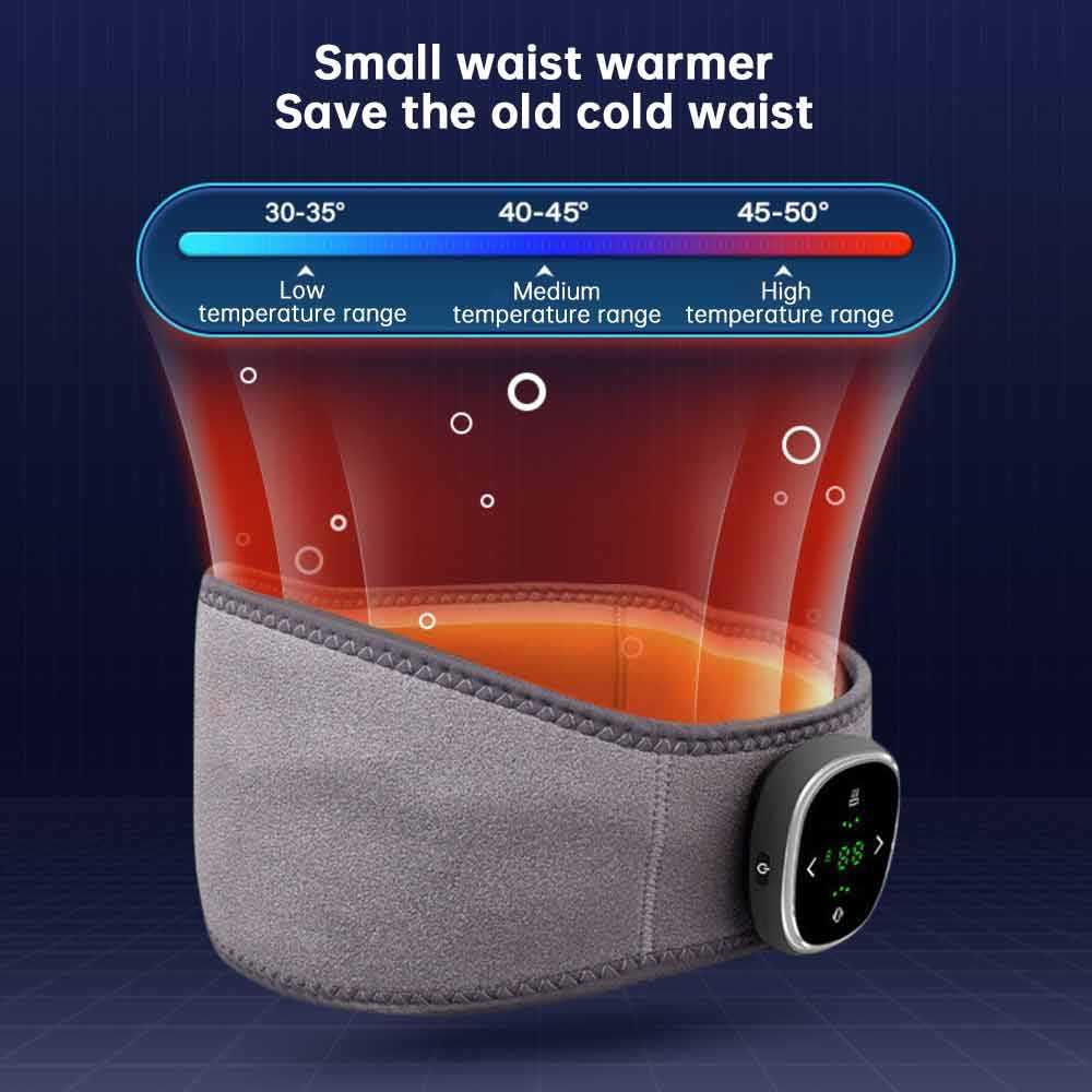 EMS Pulse Massage 16 Levels Keep Warm Waist Support Belt Heat Compress Pain Relief Electric Portable Back Waist Massager - Fashionner