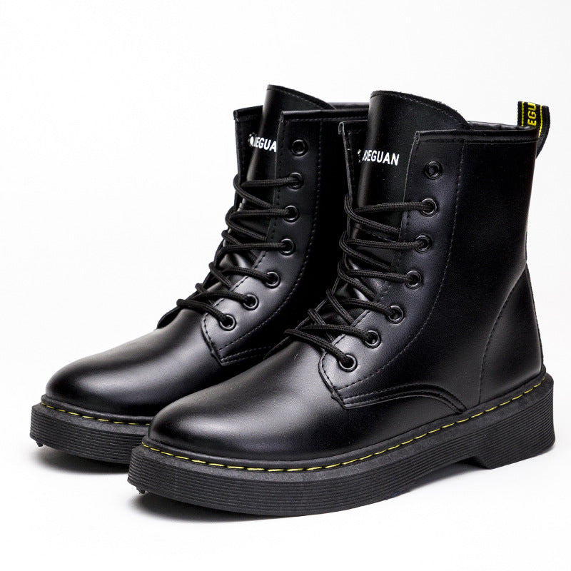 Fashion Casual Women's Shoes Student Comfortable Platform High-top PU Women's Dr Martens Boots - Fashionner