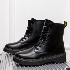 Fashion Casual Women's Shoes Student Comfortable Platform High-top PU Women's Dr Martens Boots - Fashionner