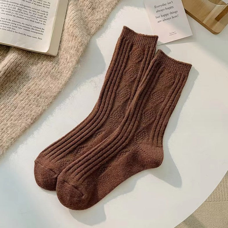 Women's Fashion Rhombus Wool Socks - Fashionner
