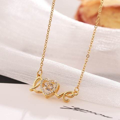 Valentines Day Gift New Titanium Steel Necklace Fashion New Love Smart Necklace Female Clavicle Chain Fashion Jewelry Woman - Fashionner