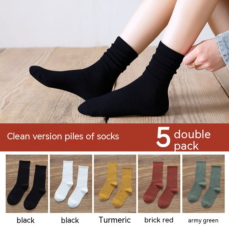Non Pure Cotton High Tube Loafers And Socks - Fashionner
