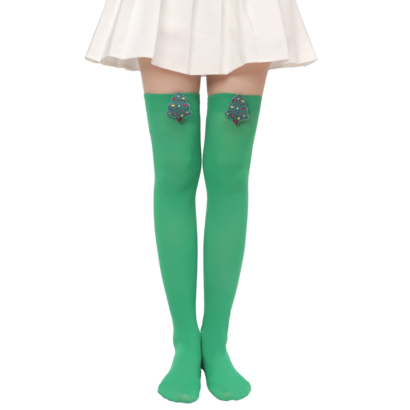 Christmas Plush Doll Knee Socks Bow Stockings - Fashionner