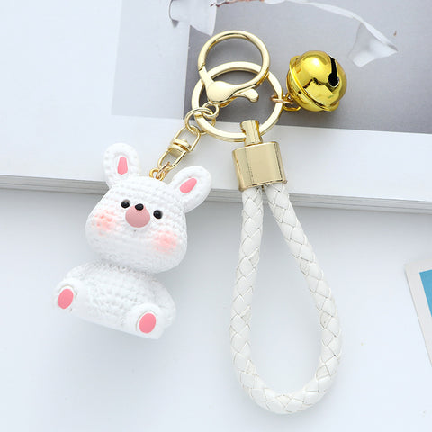 Porte-clés de voiture en résine Laine Animal Pendentif mignon