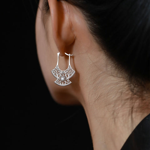 Carved Phoenix Tail Earrings For Women