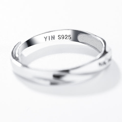 Bague de couple en argent sterling